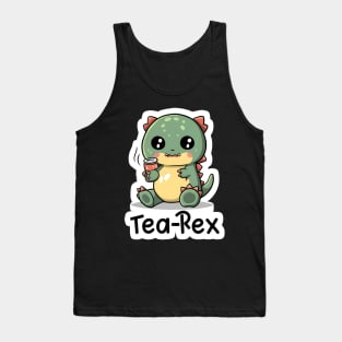 Cute trex having tea Tank Top